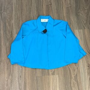 Vintage Hanae mori Vibrant Blue Button Down Shirt